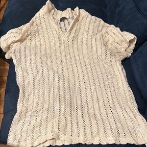 ASOS Cream Knit Polo Shirt